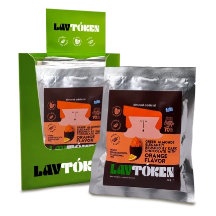 Αμύγδαλα με Μαύρη Σοκολάτα με Άρωμα Πορτοκάλι